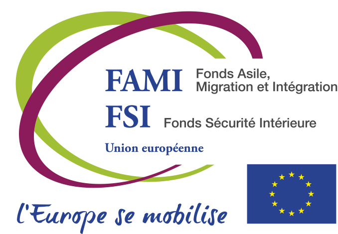 Logo FAMI / FSI (Fonds Asile Migration Intégration + Fonds Sécurité Intérieure)