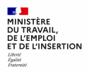 Logo du Ministère du travail, de l'emploi et de l'insertion (Liberté, Egalité, Fraternité)